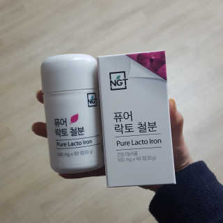 네츄럴굿띵스 퓨어 락토 철분 60일분 — 3.83점을 준 리뷰어가 2018년 2월 올린 사용 사진