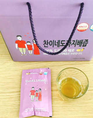 찬이네과수원 찬이네_도라지배즙 1BOX 50개입 — 5점을 준 리뷰어가 2018년 4월 올린 사용 사진