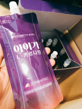 오엔엘 아이가 L-카르니틴 2박스 — 3점을 준 리뷰어가 2019년 4월 올린 사용 사진