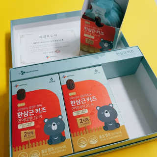 한삼근 블랙라벨 CJ헬스케어 한삼근 키즈 면역대장 2단계 — 5점을 준 리뷰어가 2019년 10월 올린 사용 사진