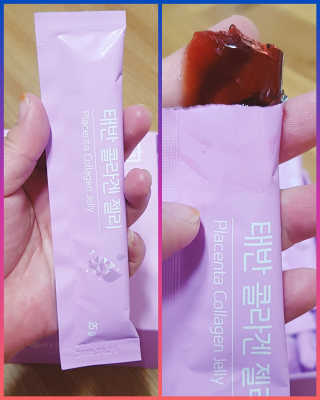네츄럴굿띵스 태반 콜라겐 젤리 15포 — 3.67점을 준 리뷰어가 2018년 11월 올린 사용 사진
