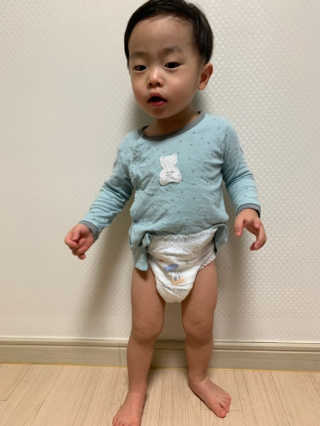 보솜이 베이비케어 팬티형 기저귀 — 5점을 준 리뷰어가 2019년 3월 올린 사용 사진