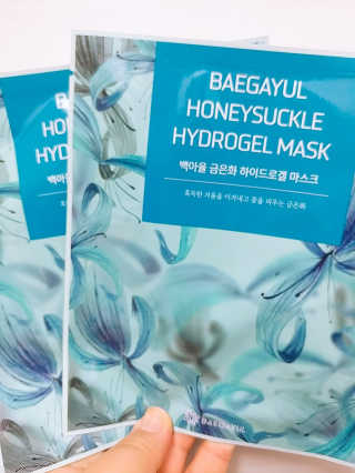 백아율 금은화 하이드로겔 마스크 — 5점을 준 리뷰어가 2018년 8월 올린 사용 사진