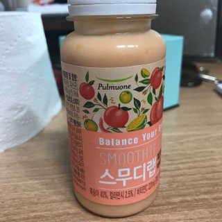 풀무원 스무디랩 피치&비타 — 5점을 준 리뷰어가 2017년 11월 올린 사용 사진