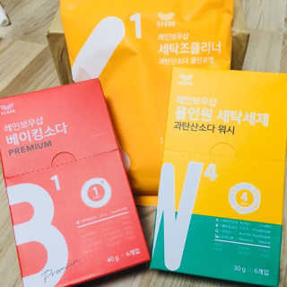 레인보우샵 올인원세탁세제,베이킹소다 스틱포6개입+세탁조클리너 — 4.67점을 준 리뷰어가 2018년 3월 올린 사용 사진