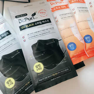 [닥터퓨리] 소프트터치 건강 + UV 블랙스타일 마스크 — 5점을 준 리뷰어가 2019년 4월 올린 사용 사진