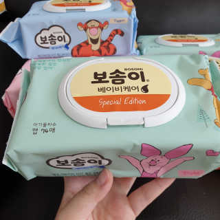 보솜이 아기물티슈 베이비케어 푸에디션 캡 74매 10입 — 3점을 준 리뷰어가 2019년 4월 올린 사용 사진