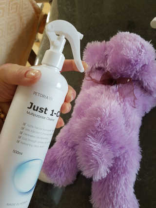 [펫토리아] 뚝딱케어 강아지 고양이 다목적세정제 — 5점을 준 리뷰어가 2020년 2월 올린 사용 사진