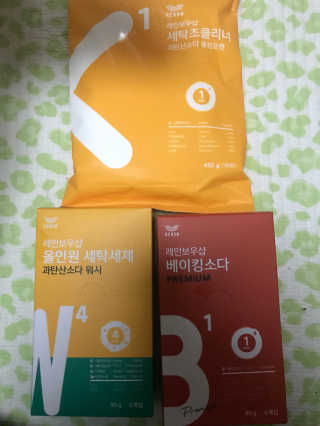 레인보우샵 올인원세탁세제,베이킹소다 스틱포6개입+세탁조클리너 — 4.33점을 준 리뷰어가 2018년 3월 올린 사용 사진