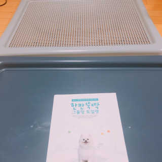 [펫토리아] 한판뚝딱 강아지 배변판 실속형,초대형 — 4점을 준 리뷰어가 2019년 6월 올린 사용 사진