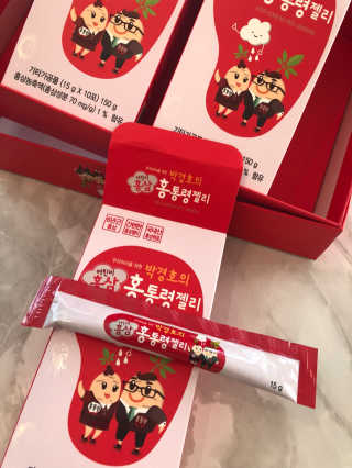 메이준뉴트리 박경호의 어린이 홍삼 홍통령젤리 30포 — 5점을 준 리뷰어가 2018년 4월 올린 사용 사진