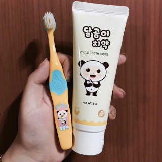 달곰이 어린이 치약+어린이 칫솔 SET — 5점을 준 리뷰어가 2017년 8월 올린 사용 사진