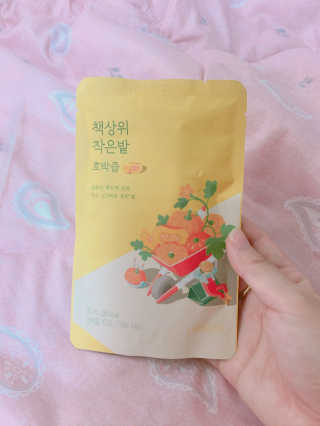 랩노쉬 책상위 작은밭 호박즙 — 5점을 준 리뷰어가 2017년 7월 올린 사용 사진