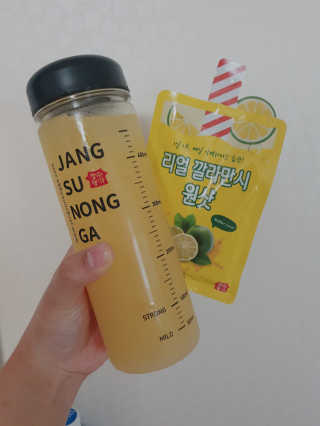 장수농가 리얼깔라만시 원샷 50ml 10팩+보틀 — 5점을 준 리뷰어가 2019년 6월 올린 사용 사진