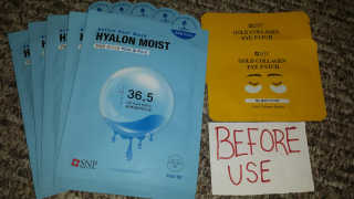 SNP Active Seal Hyalon Moist, 골드 콜라겐 눈 패치 — 3.5점을 준 리뷰어가 2019년 3월 올린 사용 사진
