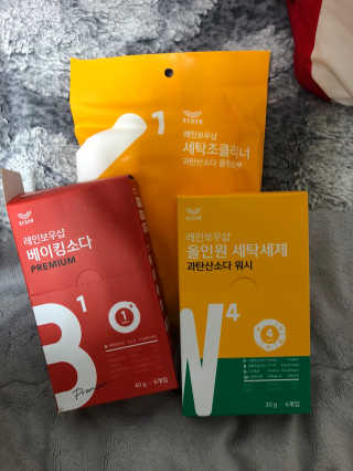 레인보우샵 올인원세탁세제,베이킹소다 스틱포6개입+세탁조클리너 — 4.17점을 준 리뷰어가 2018년 3월 올린 사용 사진