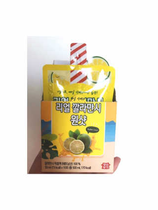 장수농가 리얼깔라만시 원샷 50ml 10팩+보틀 — 5점을 준 리뷰어가 2019년 5월 올린 사용 사진