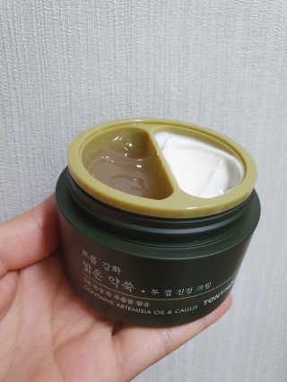 토니모리 프롬 강화 맑은 약쑥 두 겹 진정 크림 — 5점을 준 리뷰어가 2019년 9월 올린 사용 사진