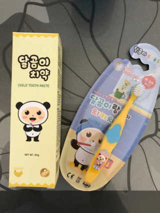 달곰이 어린이 치약+어린이 칫솔 SET — 5점을 준 리뷰어가 2018년 3월 올린 사용 사진