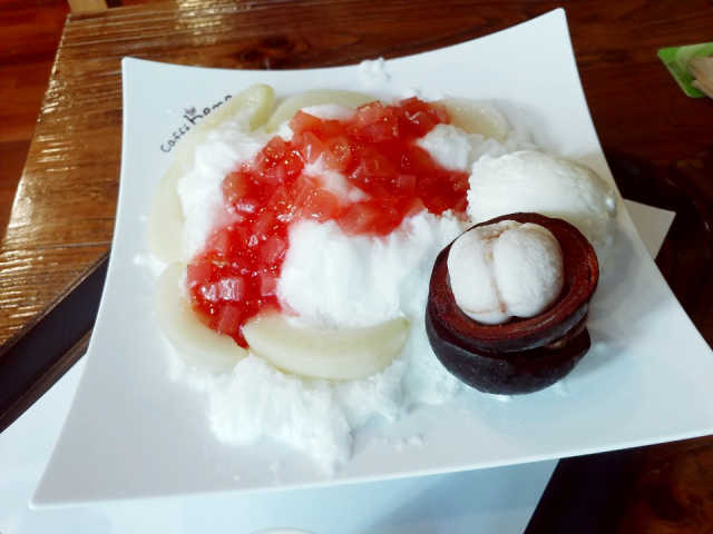 [ 카페베네 ] 옐로우파인, 핑크피치 빙수 4종 리뷰 사진