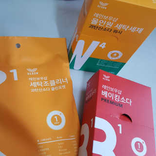 레인보우샵 올인원세탁세제,베이킹소다 스틱포6개입+세탁조클리너 — 4.83점을 준 리뷰어가 2018년 4월 올린 사용 사진