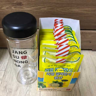 장수농가 리얼깔라만시 원샷 50ml 10팩+보틀 — 5점을 준 리뷰어가 2019년 5월 올린 사용 사진