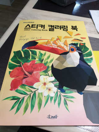 DNA디자인스튜디오 데코폴리 스티커 컬러링 북 — 5점을 준 리뷰어가 2019년 4월 올린 사용 사진