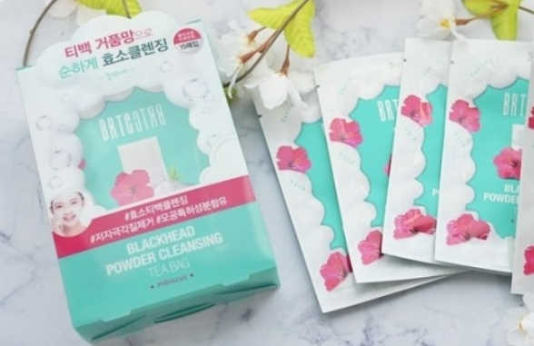 V10 블랙헤드 파우더 클렌징 티백 리뷰 사진