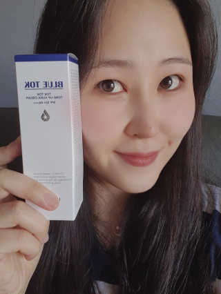 [룰루앤코] 블루톡 톤업 광채 크림 — 5점을 준 리뷰어가 2020년 3월 올린 사용 사진