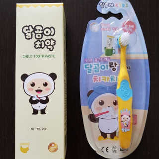 달곰이 어린이 치약+어린이 칫솔 SET — 5점을 준 리뷰어가 2018년 1월 올린 사용 사진