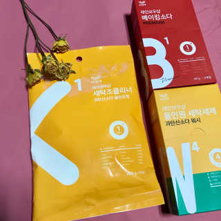 레인보우샵 올인원세탁세제,베이킹소다 스틱포6개입+세탁조클리너 — 4.5점을 준 리뷰어가 2018년 4월 올린 사용 사진