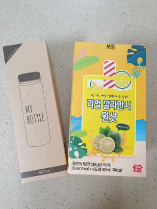 장수농가 리얼깔라만시 원샷 50ml 10팩+보틀 — 5점을 준 리뷰어가 2019년 6월 올린 사용 사진