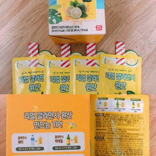 장수농가 리얼깔라만시 원샷 50ml 10팩+보틀 — 5점을 준 리뷰어가 2019년 6월 올린 사용 사진