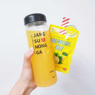 장수농가 리얼깔라만시 원샷 50ml 10팩+보틀 — 5점을 준 리뷰어가 2019년 5월 올린 사용 사진