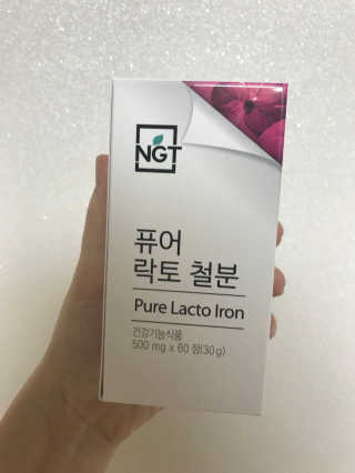네츄럴굿띵스 퓨어 락토 철분 60일분 — 4.33점을 준 리뷰어가 2018년 1월 올린 사용 사진