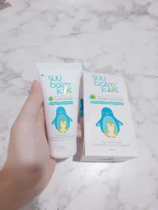 수밤키즈보습크림 45ml 1개 + 헤드투토바디워시 샘플 — 3점을 준 리뷰어가 2019년 11월 올린 사용 사진
