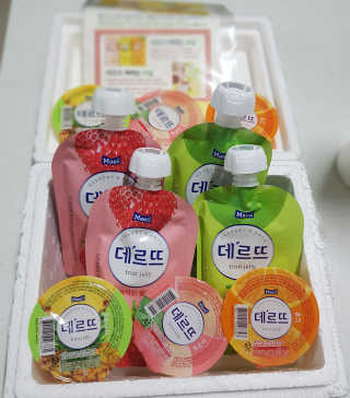 데르뜨 떠먹는 과일 3종, 짜먹는 과일 2종 총 10개 체험 — 5점을 준 리뷰어가 2020년 3월 올린 사용 사진