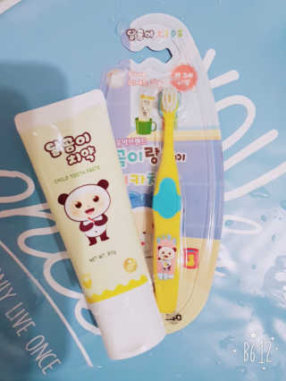 달곰이 어린이 치약+어린이 칫솔 SET — 3.17점을 준 리뷰어가 2018년 1월 올린 사용 사진