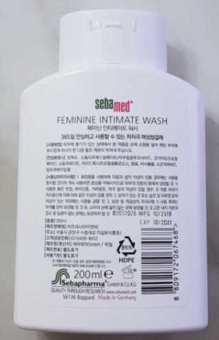세바메드 인티메이트 워시 pH3.8 - 여성청결제 — 5점을 준 리뷰어가 2019년 7월 올린 사용 사진
