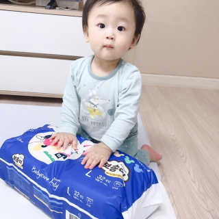 보솜이 베이비케어 팬티형 기저귀 — 5점을 준 리뷰어가 2019년 3월 올린 사용 사진