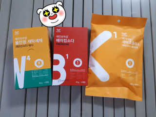 레인보우샵 올인원세탁세제,베이킹소다 스틱포6개입+세탁조클리너 — 5점을 준 리뷰어가 2018년 4월 올린 사용 사진