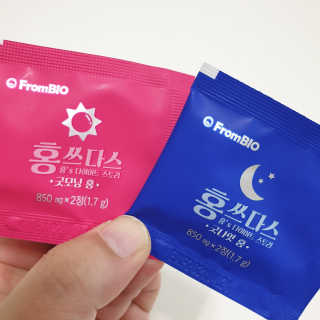 프롬바이오 홍쓰다스 아침,저녁 맞춤형 다이어트식품 14포+14포 — 2점을 준 리뷰어가 2020년 2월 올린 사용 사진