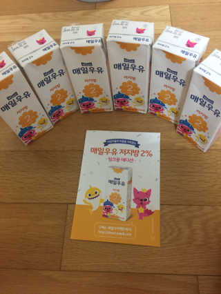 매일우유 멸균 매일우유 저지방 2프로 멸균 핑크퐁 에디션 6입 — 4.67점을 준 리뷰어가 2017년 12월 올린 사용 사진