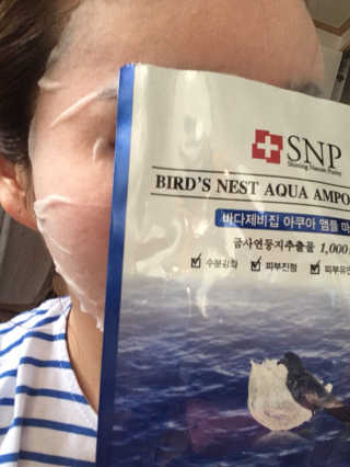 SNP 바다제비집 아쿠아 앰플 마스크 — 4점을 준 리뷰어가 2018년 3월 올린 사용 사진