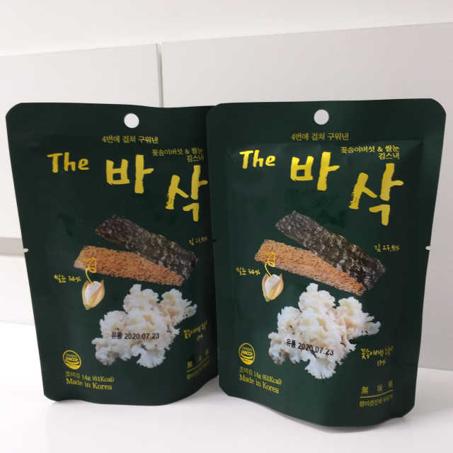 더바삭 꽃송이버섯+쌀눈 김스낵 리뷰 사진