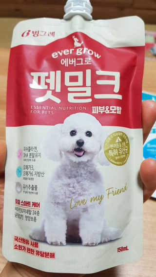 [빙그레] 에버그로 생유산균 1봉（10포입）+펫밀크2팩 — 5점을 준 리뷰어가 2019년 6월 올린 사용 사진