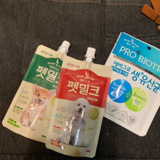 [빙그레] 에버그로 생유산균 1봉（10포입）+펫밀크2팩 — 5점을 준 리뷰어가 2019년 3월 올린 사용 사진