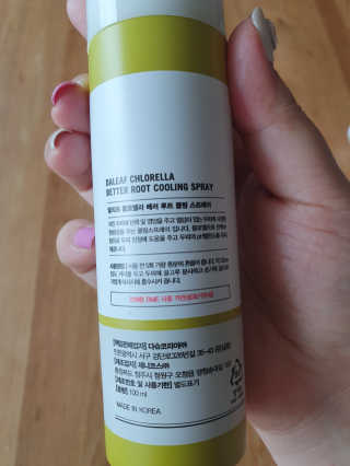 달리프 클로렐라 베러 루트 쿨링 스프레이 100ml — 1점을 준 리뷰어가 2019년 7월 올린 사용 사진