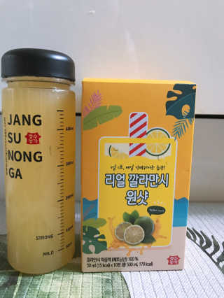 장수농가 리얼깔라만시 원샷 50ml 10팩+보틀 — 5점을 준 리뷰어가 2019년 5월 올린 사용 사진