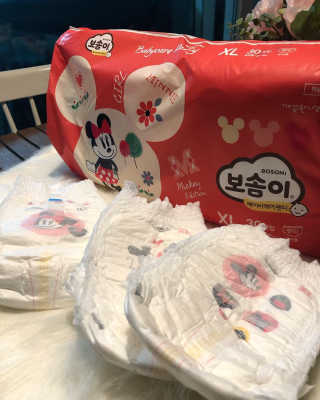 보솜이 베이비케어 팬티형 기저귀 — 5점을 준 리뷰어가 2019년 3월 올린 사용 사진
